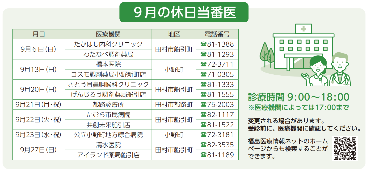 R8.9月休日当番医