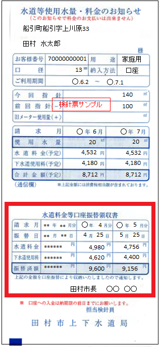 検針票（領収書）