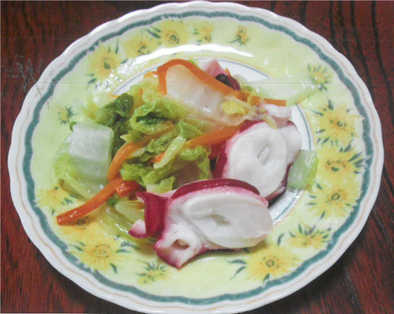 白菜とタコの甘酢サラダ